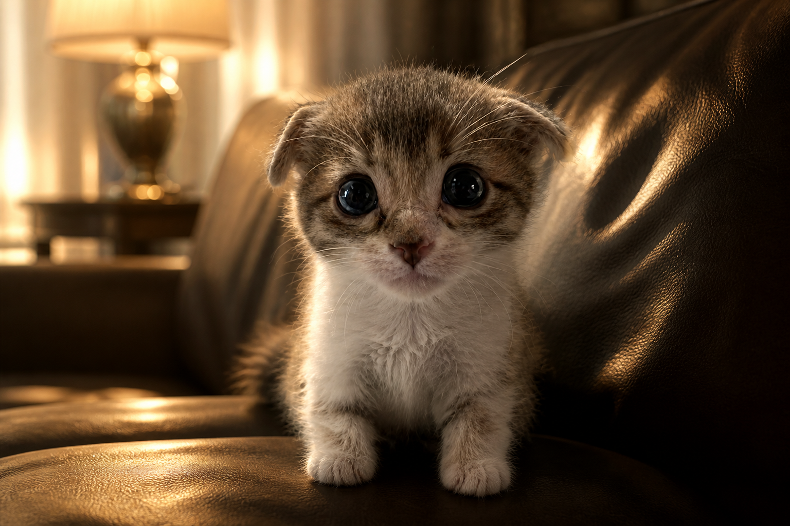 Trilly The Cat on the sofa at golden hour